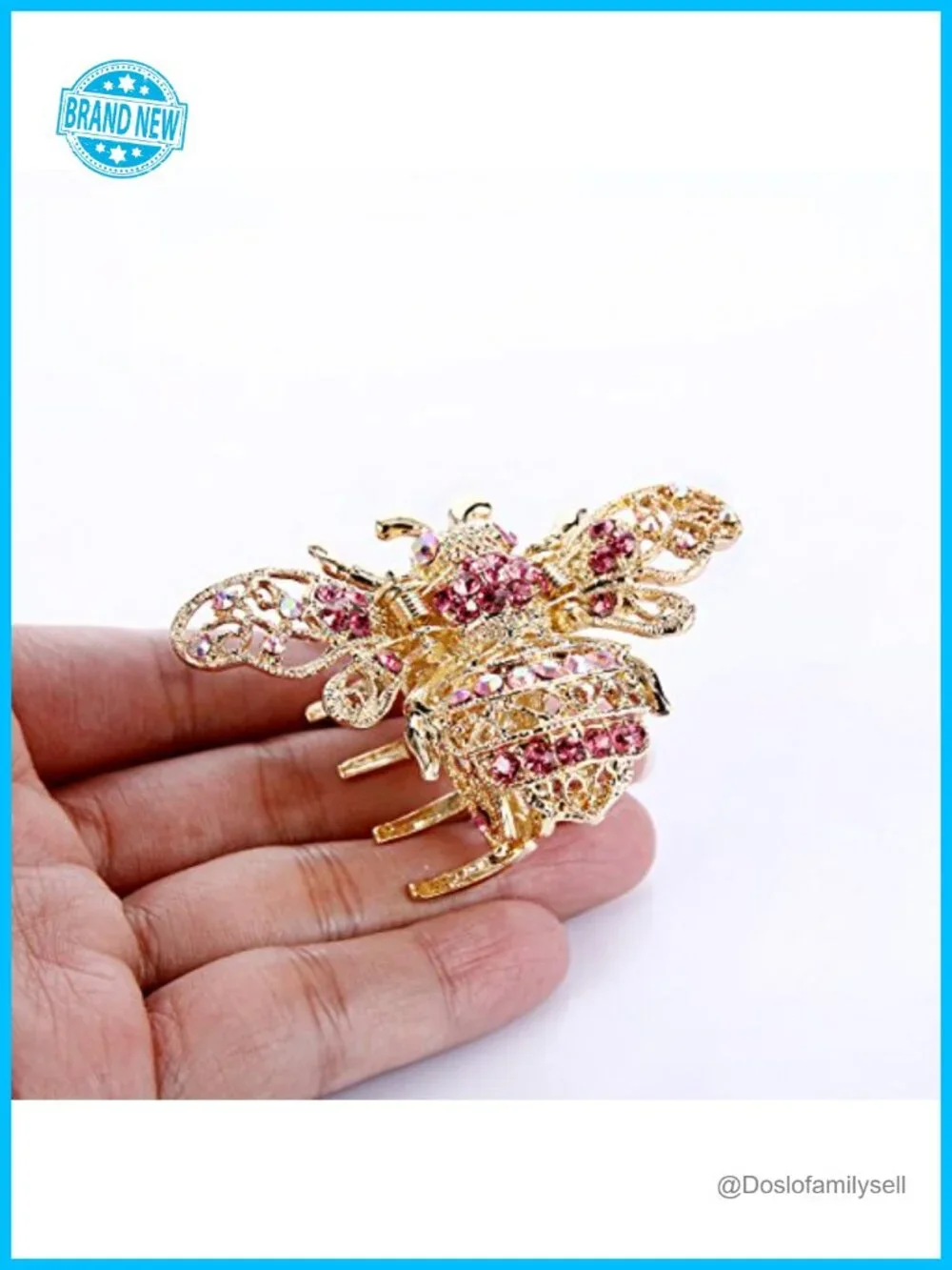 Crystal Hair Claw Clip Daily Prom Honey Bee Insect